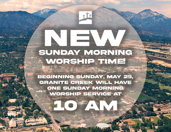 New Sunday Worship Service Time, 10:00 am, beginning May 29, Memorial Weekend Sunday!